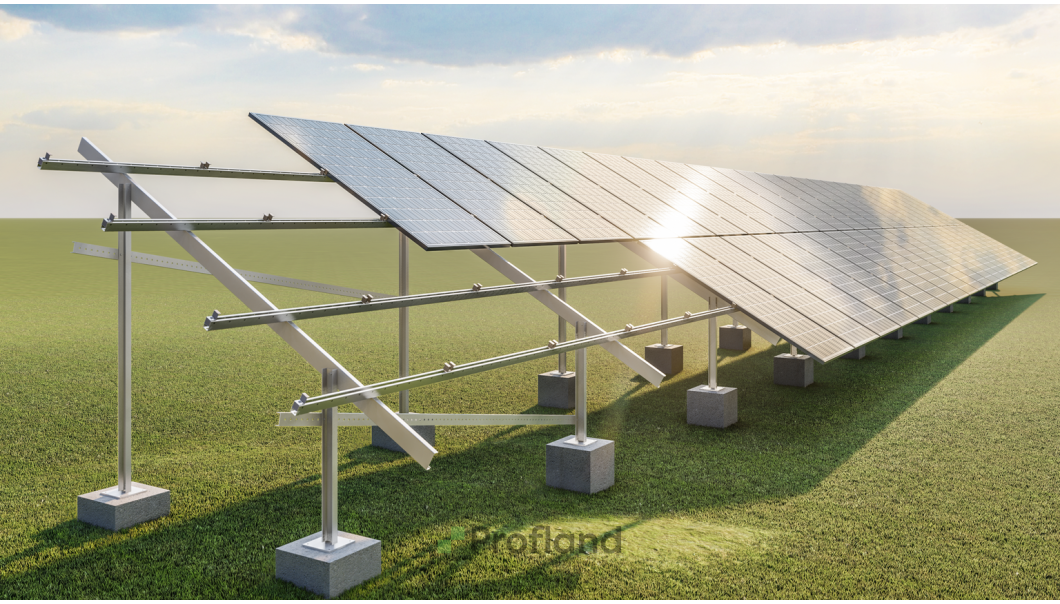 Подконструкция для монтажа солнечных панелей Грунт-Бетон - завод Профленд
